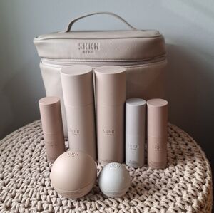 SKKN BY KIM Vanity Bag and 7 Empty Skincare Containers